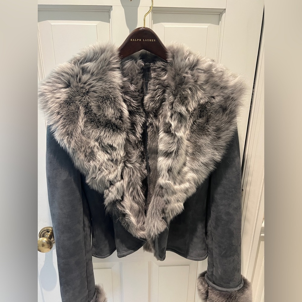 RALPH LAUREN BLACK LABEL LAMB SHEARLING JACKET SIZE US 10